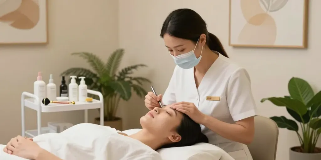 Augenringe abdecken mit der CCeye® Behandlung in einem entspannenden Spa.