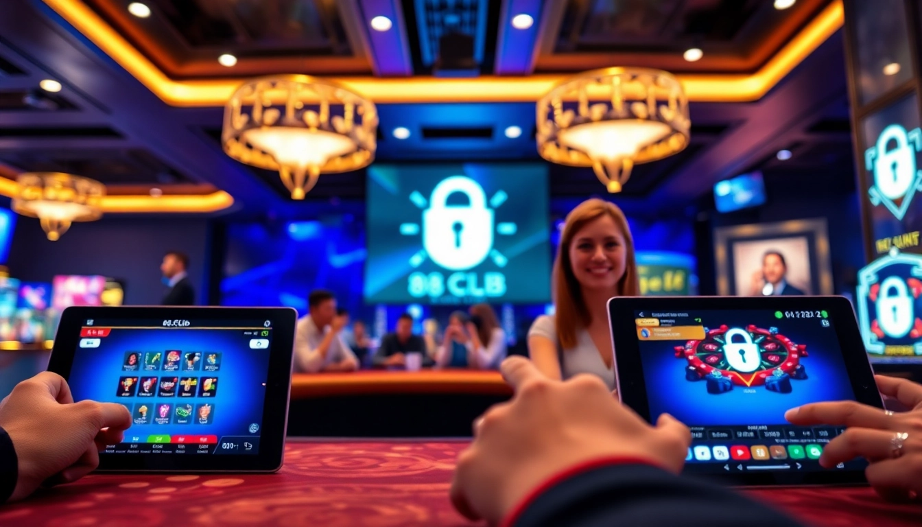 Users engaging in live casino games on the 88clb platform, showcasing a vibrant, secure online gaming experience.