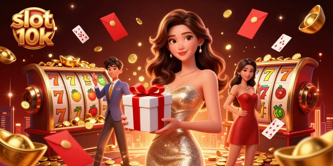 Experience the thrill of slot 10k wins with captivating visuals and festive decorations in a vibrant casino setting.
