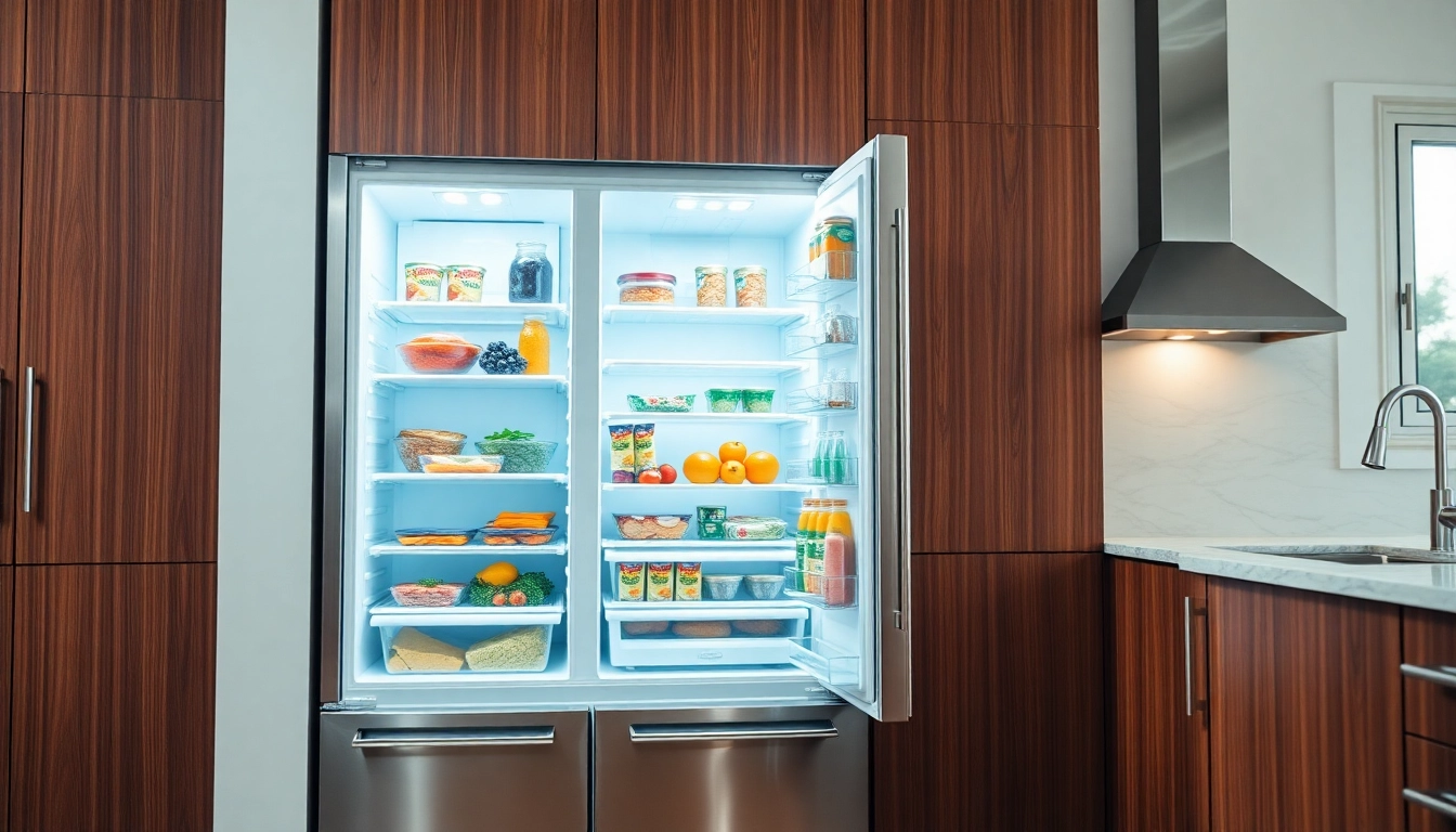 High-quality freezer showcasing organized frozen food options in a modern kitchen.