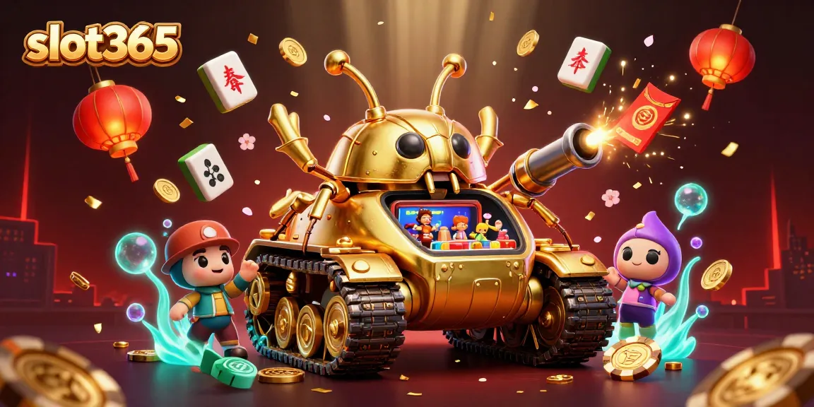 Experience thrilling wins at slot365 with this vibrant 3D casino illustration attracting players from all over.