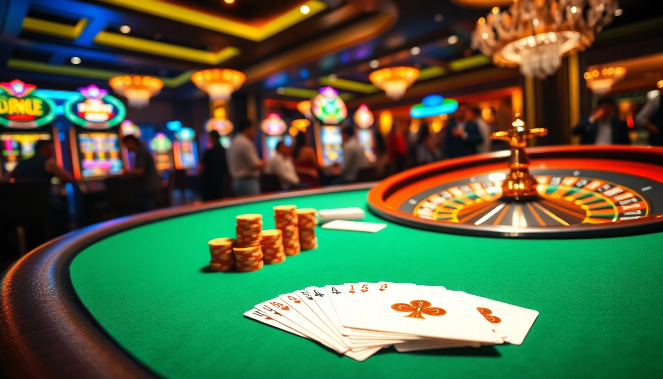Experience high-stakes poker action with BDTK666-themed chips and a luxurious casino setting.