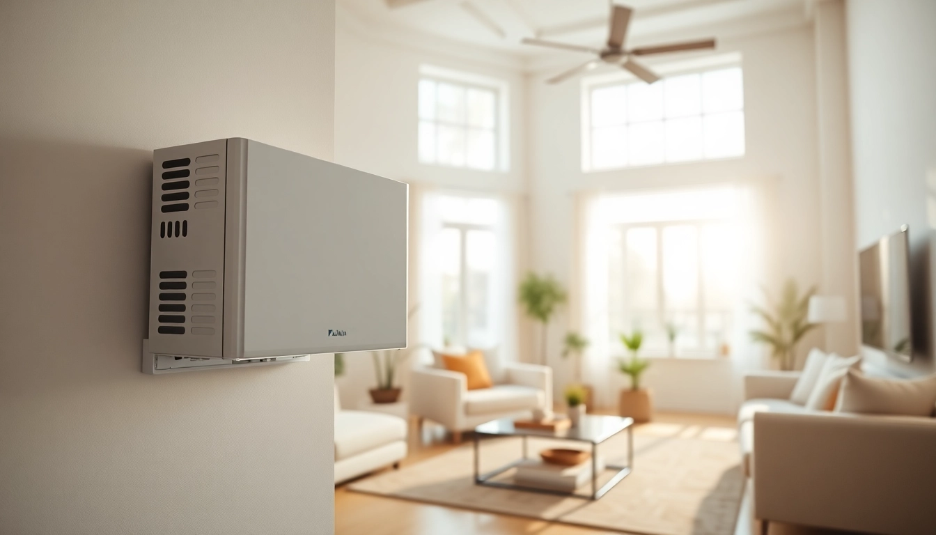 Showcase of a daikin mini split ac installed in a modern living room, combining style and efficiency.