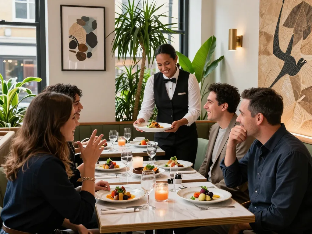 Enjoy a vibrant dining experience at the best restaurants in London with diverse patrons savoring gourmet dishes.