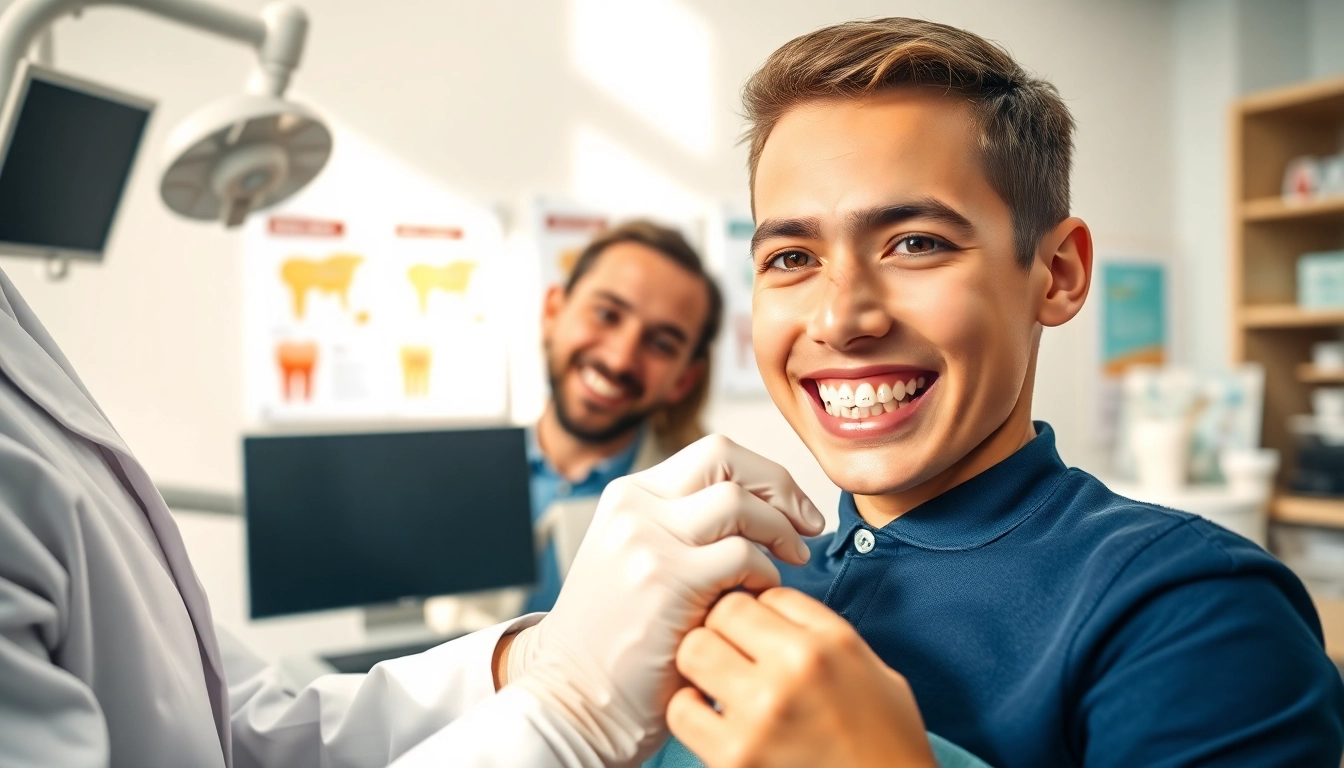 Orthodontist Edmonton adjusting braces for a patient in a modern dental clinic.