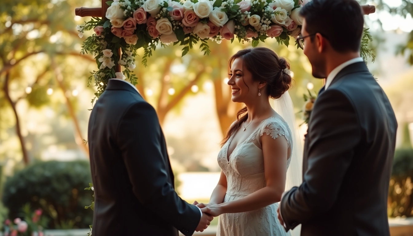 Wedding photographer captures an intimate moment between a couple during their ceremony.