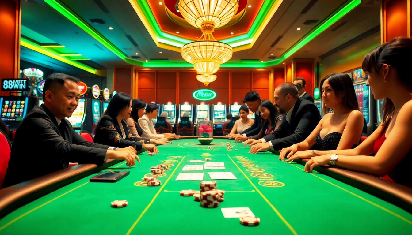 Players engaging in intense gameplay at the 98win club blackjack table, showcasing excitement and strategy.