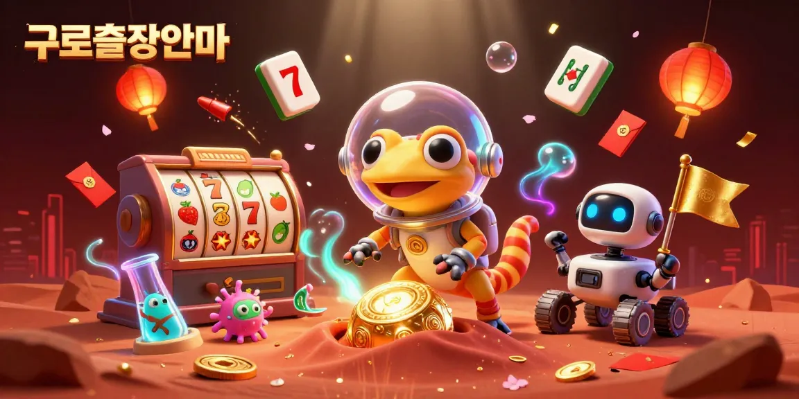 Enjoy gaming excitement with 구로출장안마 at our vibrant Martian casino scene featuring dynamic slot reels.