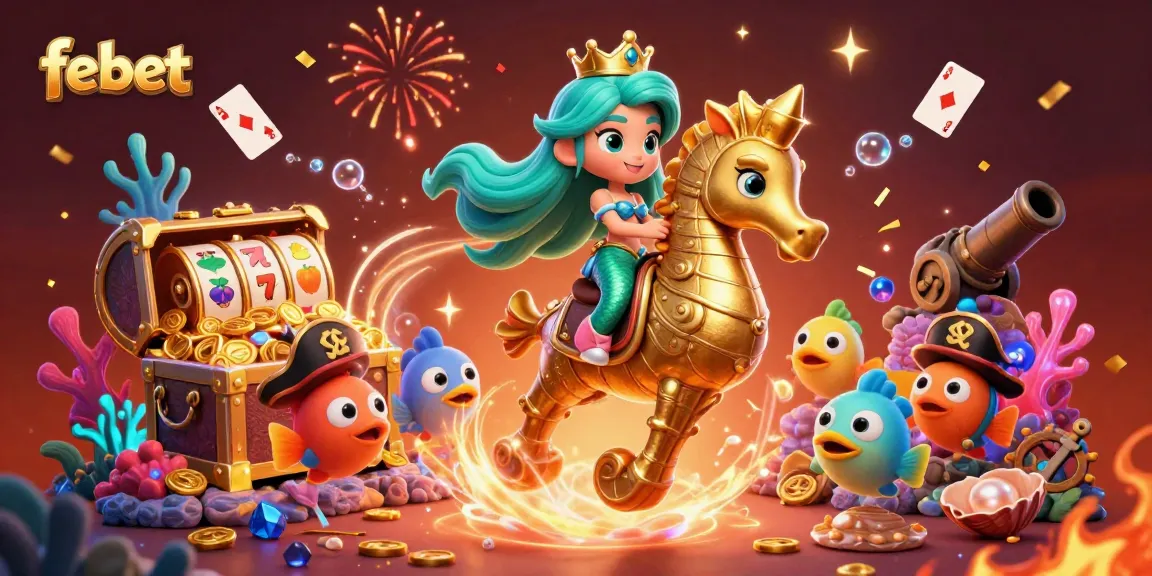 Catch exciting wins with febet as colorful casino elements and characters come alive in vibrant underwater fantasy.