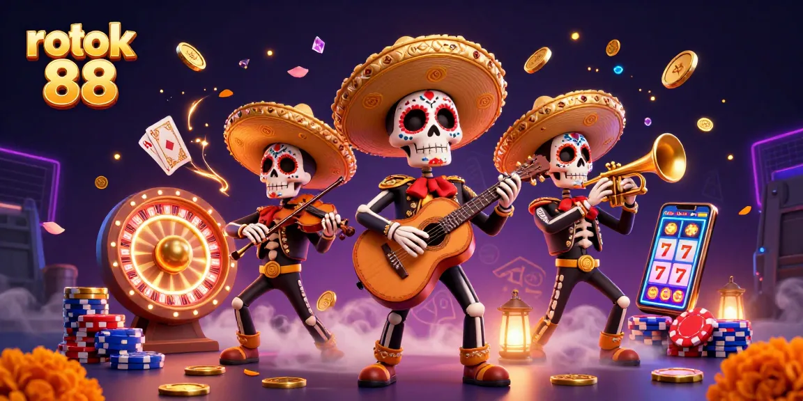 Engage with the exciting rokok 88 gaming atmosphere featuring vibrant mariachi characters and casino elements.