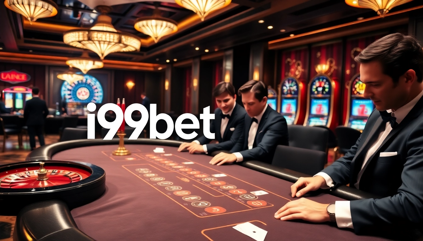 Exciting poker game scene at i9bet with luxury casino elements.