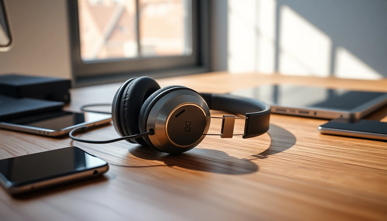 Showcasing Bone X2 Bone Conduction Headphones on a stylish desk beside a smartphone, promoting a modern tech lifestyle.