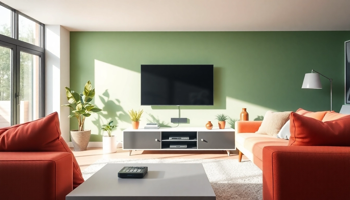 Effortlessly integrated tv mounting in a modern living room with stylish décor