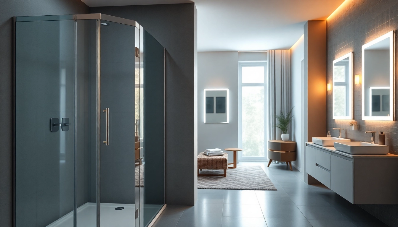 Admire les cabines de douche modernes et élégantes de sirhona fr avec des miroirs LED raffinés.