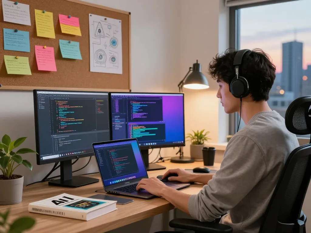 Developer using moltbot mac setup in modern home office