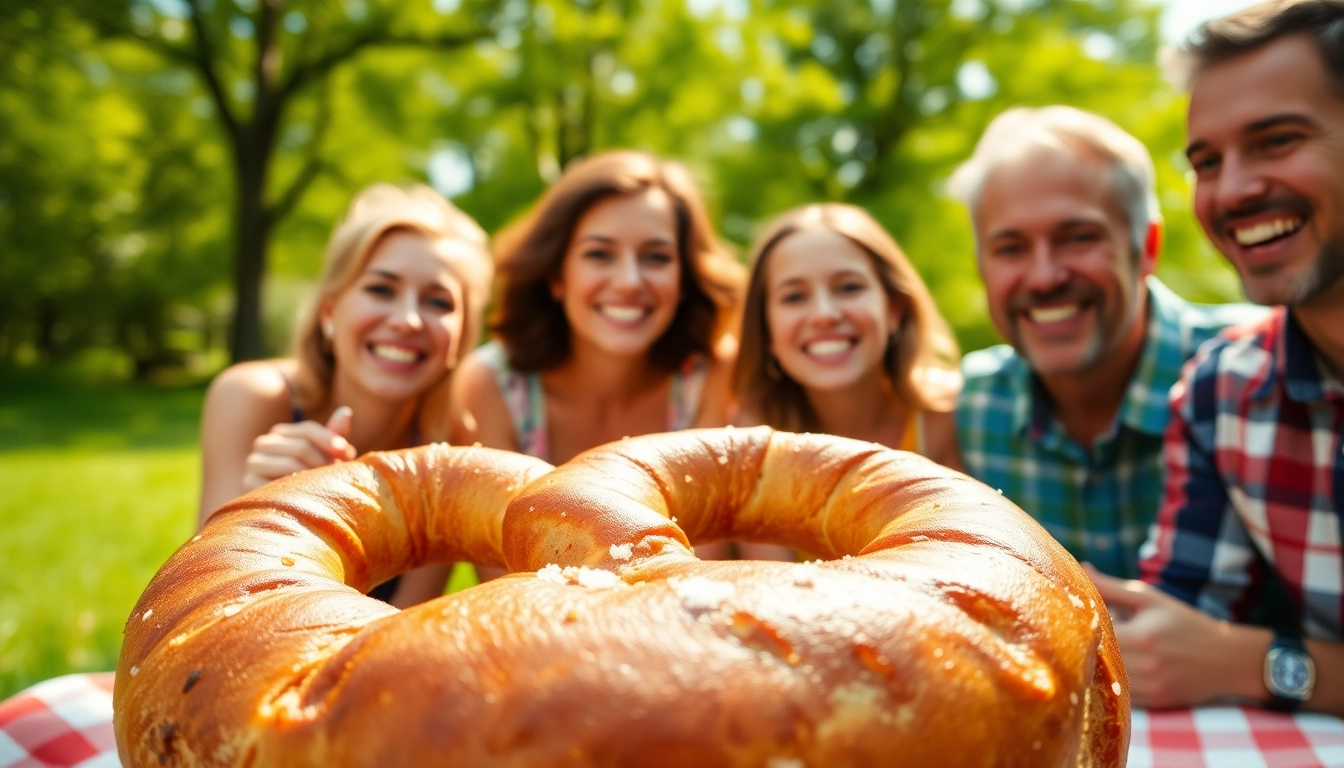 No hassle warranty claims highlighted in a joyful family gathering enjoying pretzels.