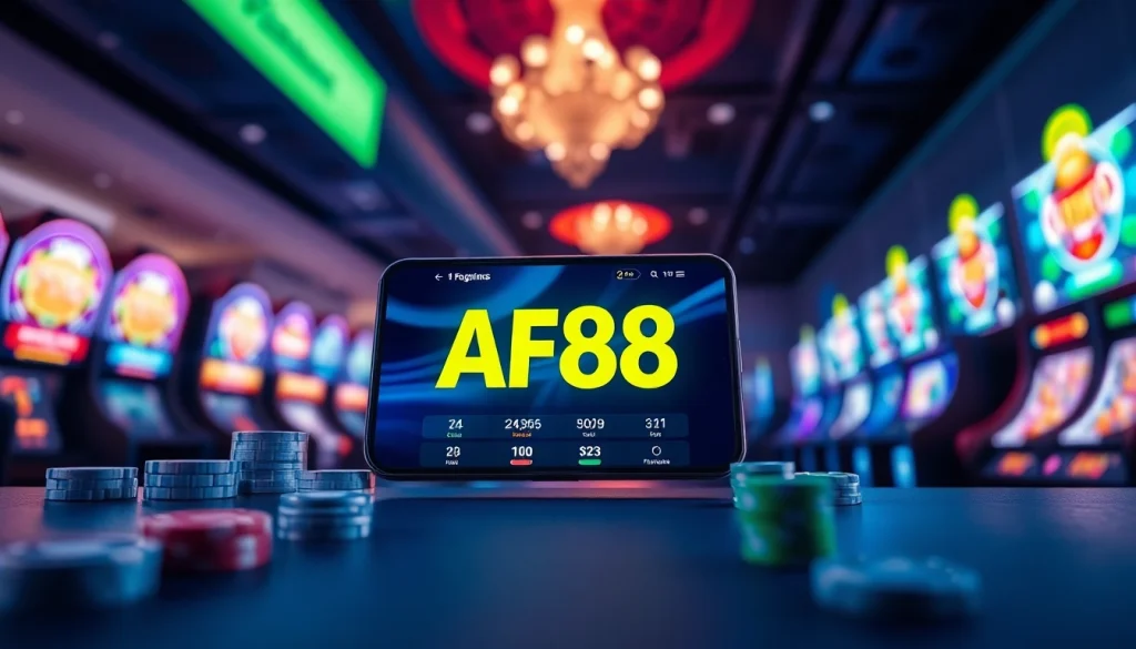 AF88 online gaming platform interface showcasing user-friendly design and vibrant colors