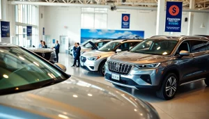 Buy a car at a professional dealership showroom showcasing various vehicles