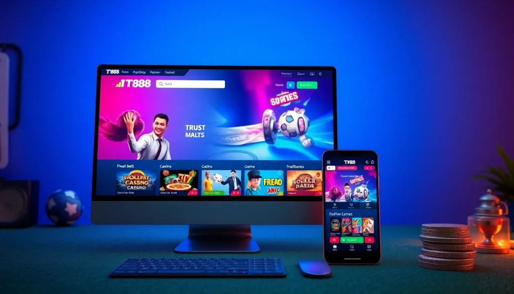 TV88 online gaming platform interface displaying vibrant game options and promotions.