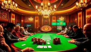 Exciting poker table featuring the keyword 79king4 with vibrant chips and cards, embodying high-stakes gambling.