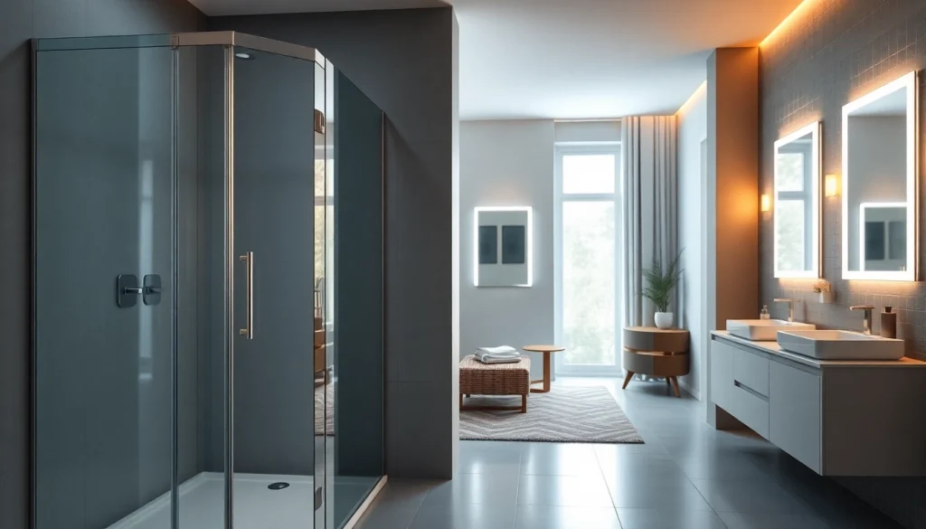 Admire les cabines de douche modernes et élégantes de sirhona fr avec des miroirs LED raffinés.