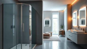 Admire les cabines de douche modernes et élégantes de sirhona fr avec des miroirs LED raffinés.