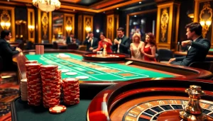 Dynamic baccarat scene featuring kkwin kkwin with excited players and vibrant casino elements.