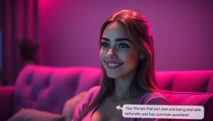 Engaging AI character in a warm virtual room for sex chat AI interactions