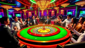 Experience thrilling gameplay at rr88it.com with a luxurious casino atmosphere featuring a roulette table.