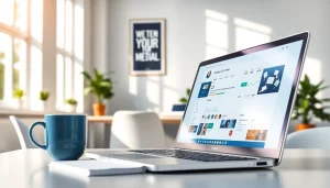 Optimize your Instagram SMM panel experience with a modern interface showcased in a bright office.