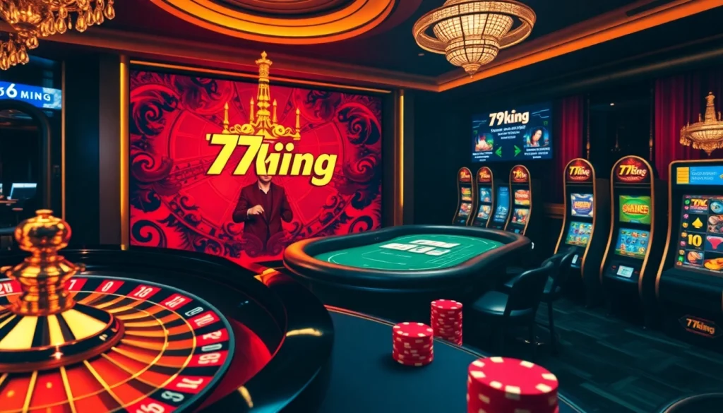 79king online platform featuring a luxurious live casino and engaging slot games atmosphere.