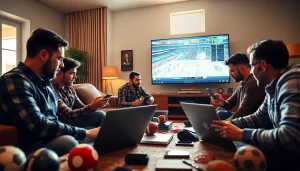 Analyze betting odds at online sportsbooks Canada with bettors engaged in a lively atmosphere.