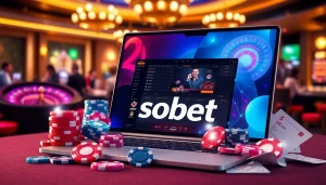 Experience sbobet betting with dynamic poker chips and a vibrant online casino atmosphere.