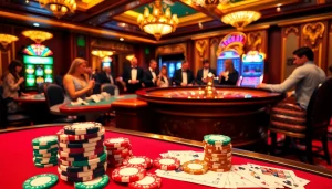 Placing bets at the luxurious roulette table at https://rr88.navy/ while surrounded by vibrant casino atmosphere.