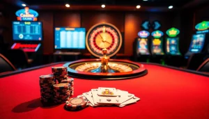 Engaging scene depicting gamblers enjoying games at nhà cái tobet88's luxurious online casino.