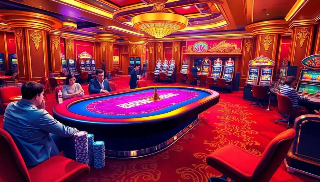 The excitement of high-stakes poker at https://789pp.nl/ with luxurious casino elements and vibrant atmosphere.