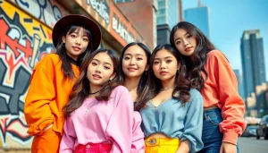 Stunning portrait of blackpink members showcasing their unique styles and expressions.