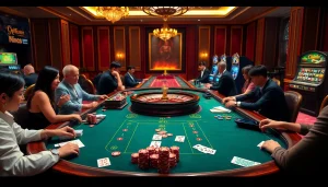 Experience the excitement of online gambling with OK88's vibrant casino scene filled with captivating games.