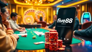 Experience the thrill of five88 đăng nhập while playing poker in an elegant casino setting.