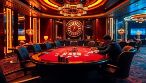 Experience the thrill of gameplay at ww88 with a vibrant casino scene featuring poker and roulette.