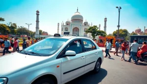 Agra Taxi service providing reliable transportation near the Taj Mahal.