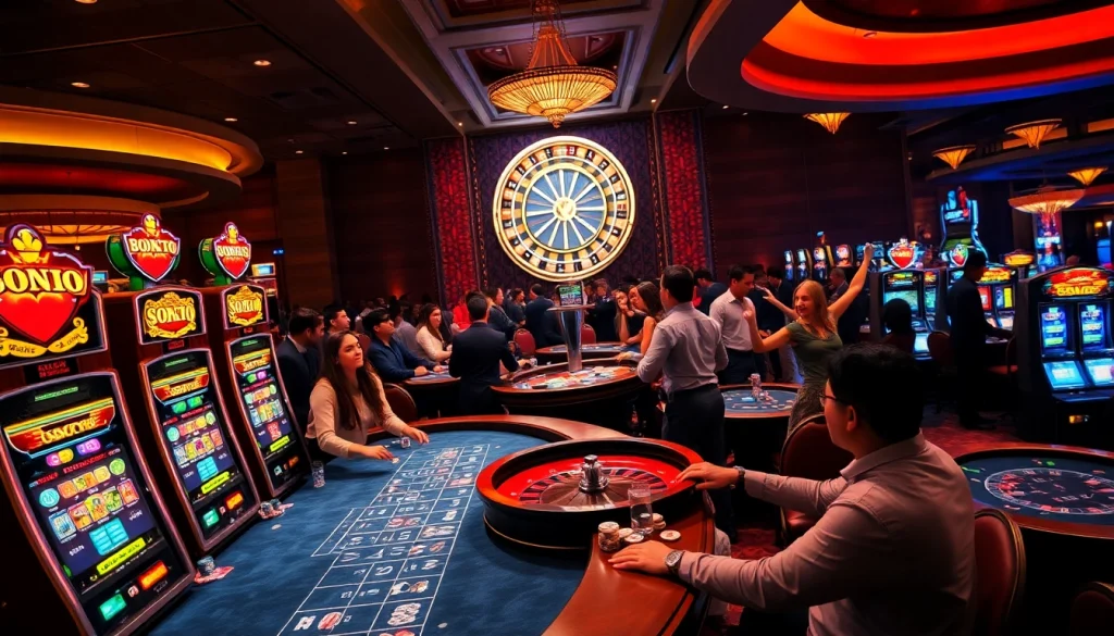 Experience SODO's thrilling casino ambiance with exciting games and vibrant players.