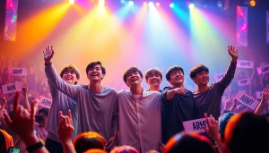 Exciting bts news spotlighting BTS performing energetically on stage.