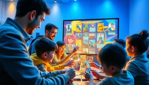 オンライン対戦カードゲームを楽しむ多様なプレイヤーを紹介する、トレカレインボー おすすめのワクワクするインタラクションシーン