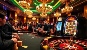 Experience live gambling excitement at https://okfun.bar/ with dealers, cards, and colorful chips.