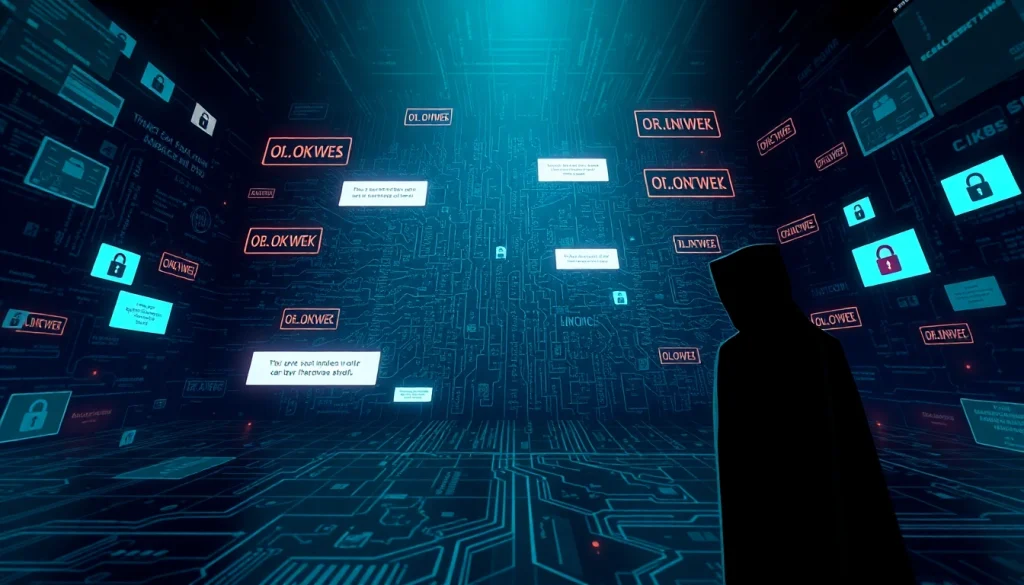 The Hidden Wiki in 2025 illustrated as a mysterious digital map, showcasing .onion links in a dark atmosphere.