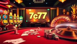 Experience winning thrills at 7c77 with colorful slot machines and poker action in a luxurious casino.