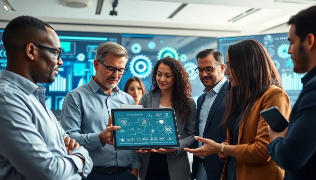 Team working on AI automation agency in UK, focusing on collaboration and technology.