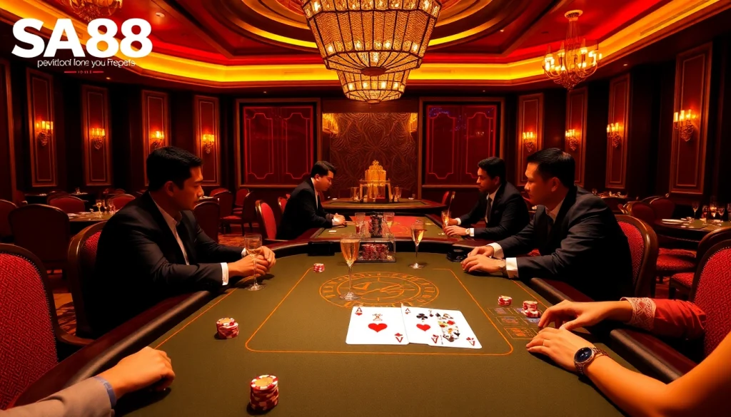 Experience high-stakes poker action at SA88, capturing the thrill of casino gaming.