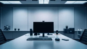 最先端技術製品を展示するモダンなオフィスで、マウスコンピューター　クーポンを発見する。